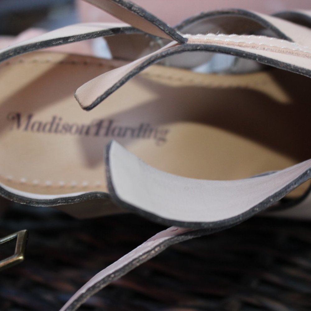 NIB Madison Harding Platform Sandal Nude Leather 8 - Picture 8 of 10